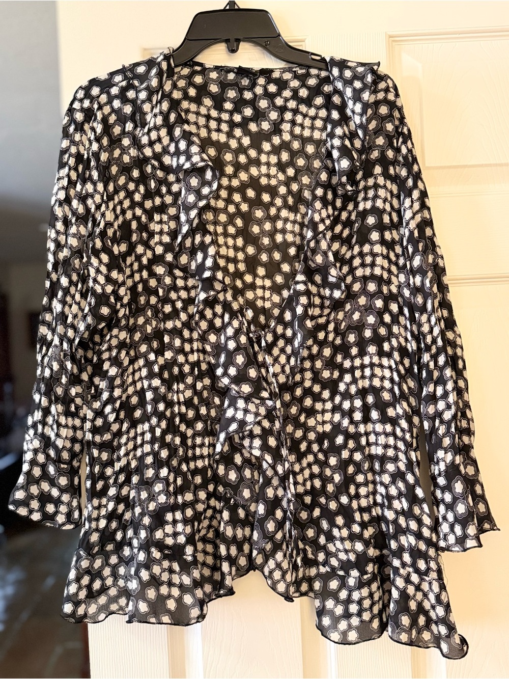 Sunny Taylor Black and White Printed High-Low Skirt